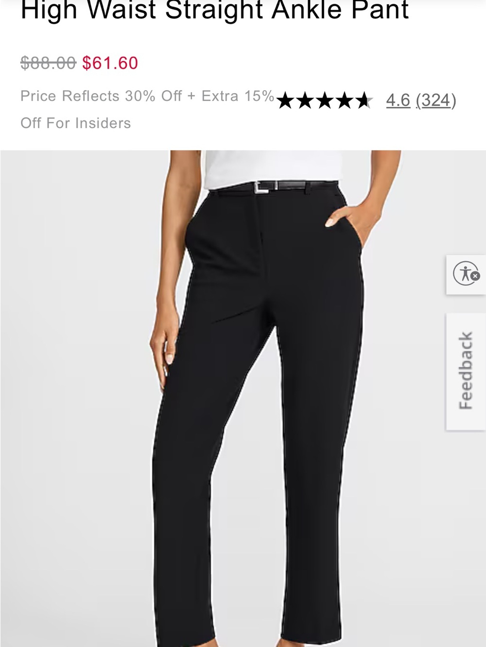 Express Black Cropped Ponte Ankle Pants